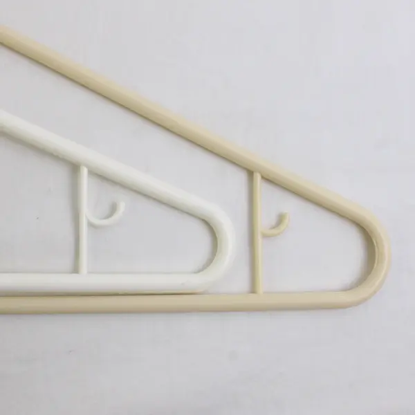 Lot of 10 White and Off-White Plastic Clothes Hangers Closet Storage