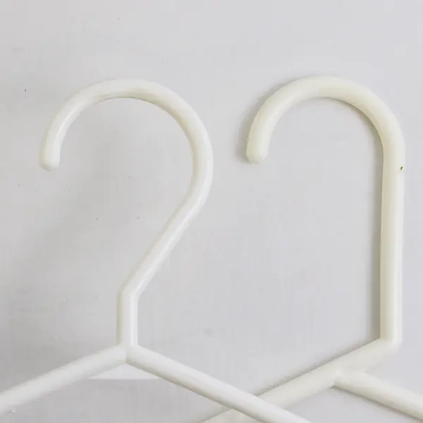 Lot of 10 White and Off-White Plastic Clothes Hangers Closet Storage
