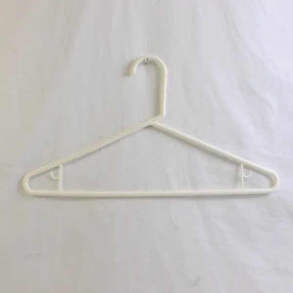 Lot of 10 White and Off-White Plastic Clothes Hangers Closet Storage