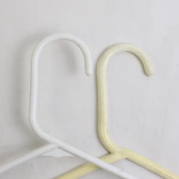 Mixed Lot of 10 White and Off-White Plastic Clothes Hangers Closet Organization