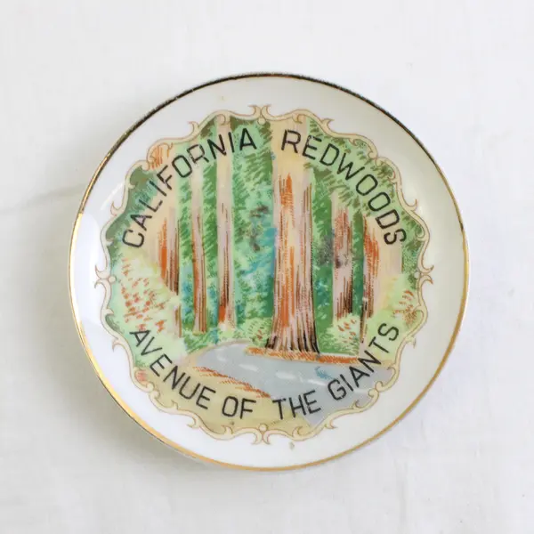 Vintage Miniature Plate California Redwoods Avenue of the Giants Souvenir Travel
