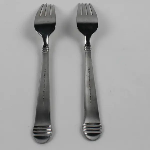 2 18/0 Stainless Dinner Forks 7.75" Hampton Silversmiths Arielle Pattern Good