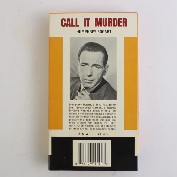 Call It Murder B&W VHS Tape, 1985 Humphrey Bogart