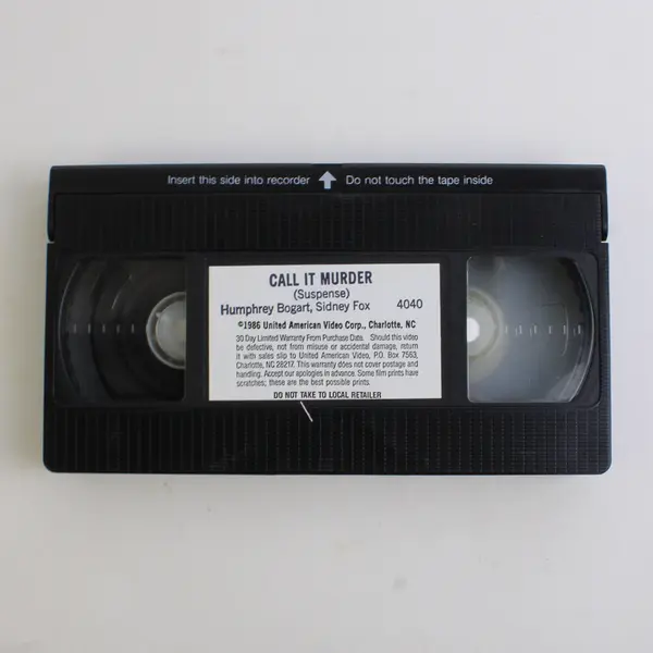 Call It Murder B&W VHS Tape, 1985 Humphrey Bogart