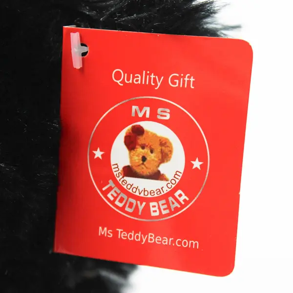 Black Fuzzy Teddy Bear Tan Face & Feet Large Nose Soft Plush 10.5in