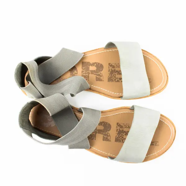 Sorel Women's 7.5 Olive Open-Toe Slingback Sandals Elastic Straps