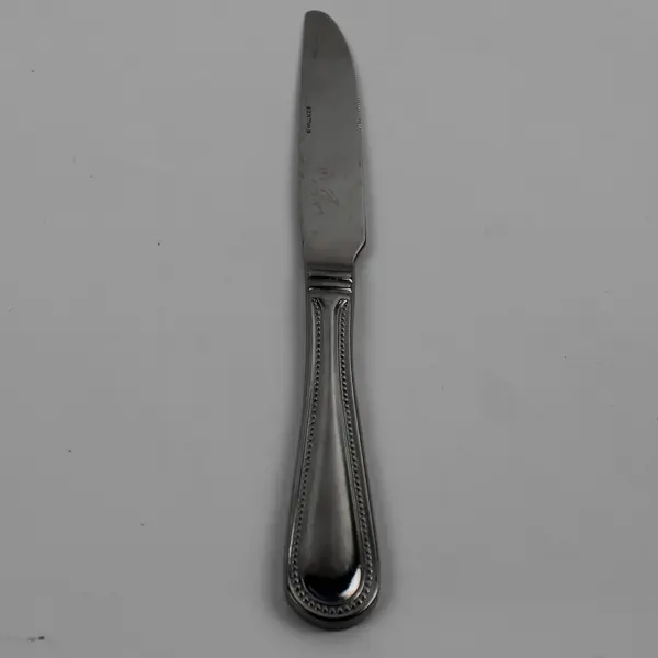 Wallace Silversmiths Continental Bead B/F 18/10 SS Solid Dinner Knife 9.75" Good