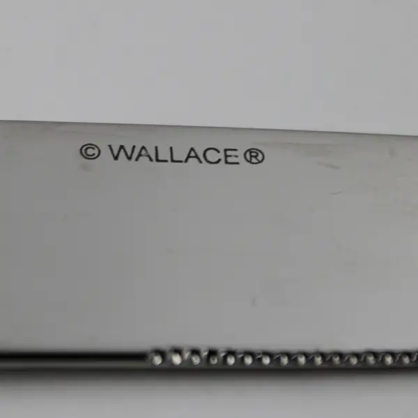 Wallace Silversmiths Continental Bead B/F 18/10 SS Solid Dinner Knife 9.75" Good