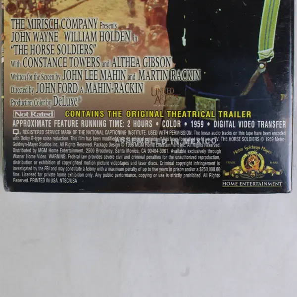 The Horse Soldiers VHS Tape 1998, #M206874 