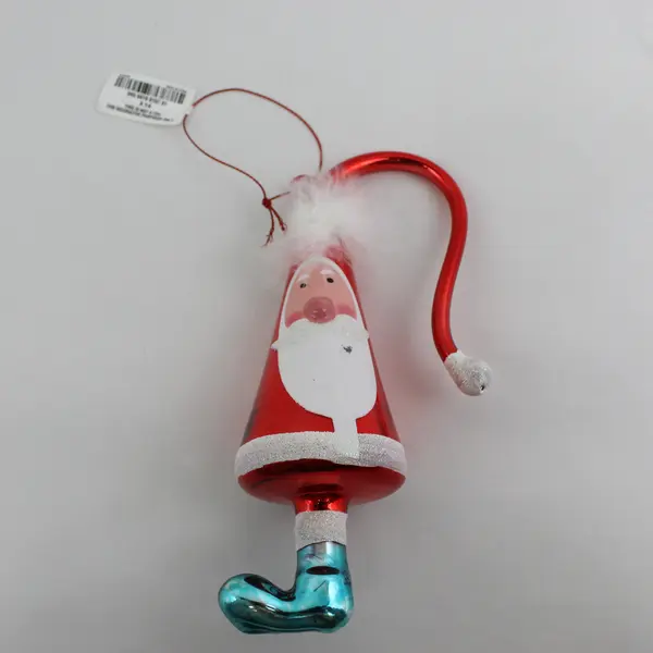 North Pole Trading Co. Glass Santa Claus Christmas Ornament