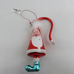 North Pole Trading Co. Glass Santa Claus Christmas Ornament