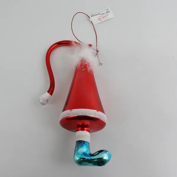 North Pole Trading Co. Glass Santa Claus Christmas Ornament