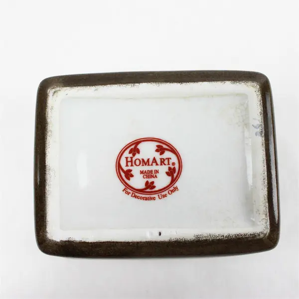 Homart Ceramic Trinket Box Postcard Mail Jewelry Keepsake Box