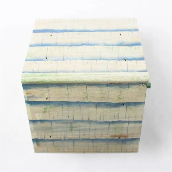 Painted Wooden Bird House Floral Design Decorative Collectible