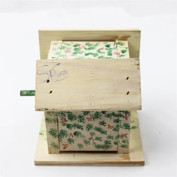 Painted Wooden Bird House Floral Design Decorative Collectible