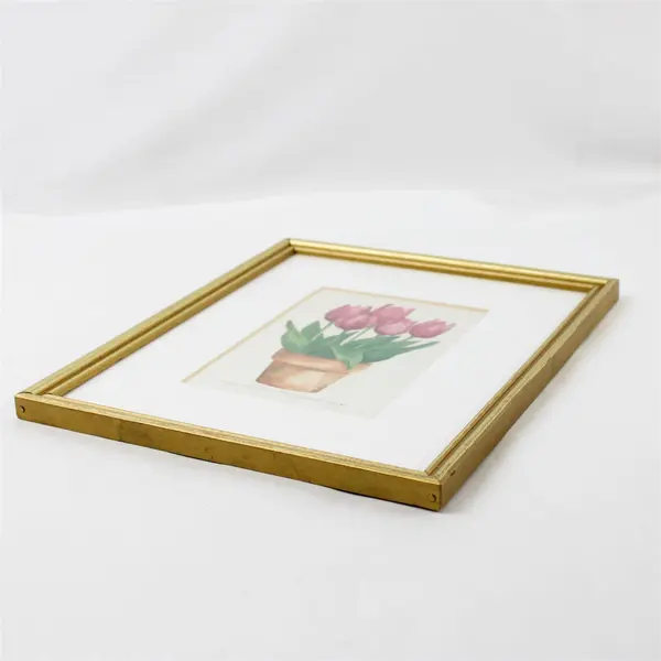 Carolyn Oltman Original Watercolor Pink Tulips 10.75x8.75 in