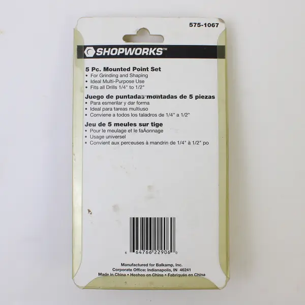 Shopworks 5 Pc Mounted Stone Set 575-1067 Used Grinding Wheel Accessories