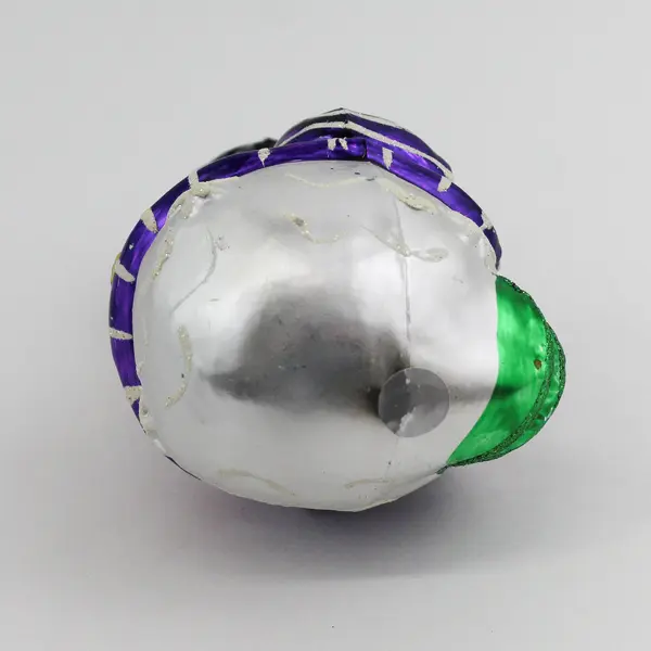 7 Inch Glass Snowman Wearing A Purple Coat And Black Top Hat Christmas Ornament