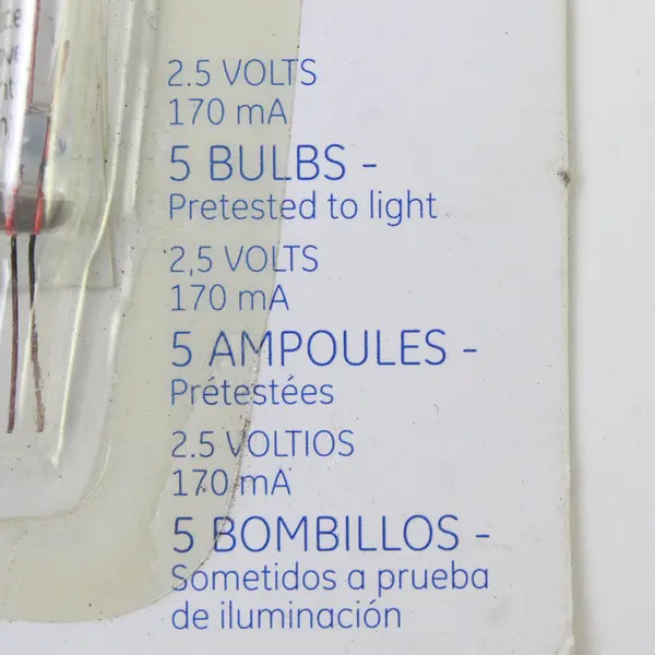 2.5 Volt GE Christmas Light Bulbs CLEAR Mini for 50 100 150 Light String A Long