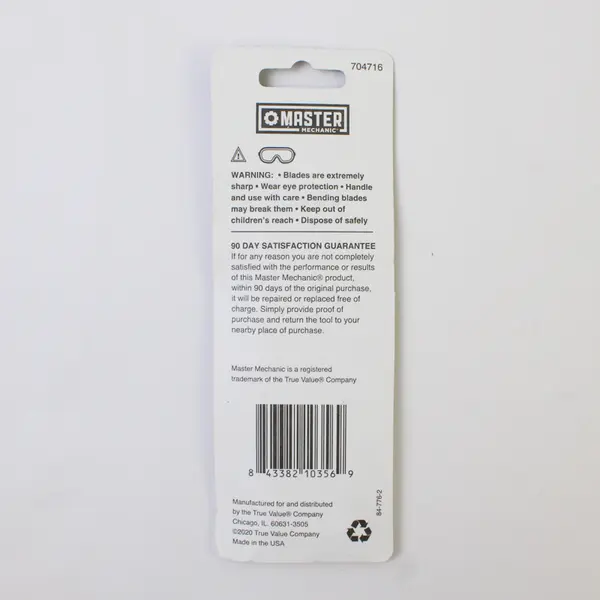 Master Mechanic 5 Pack 18mm 8-Point Snap Blades for Utility Knife