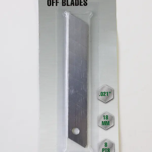 Master Mechanic 5 Pack 18mm 8-Point Snap Blades for Utility Knife