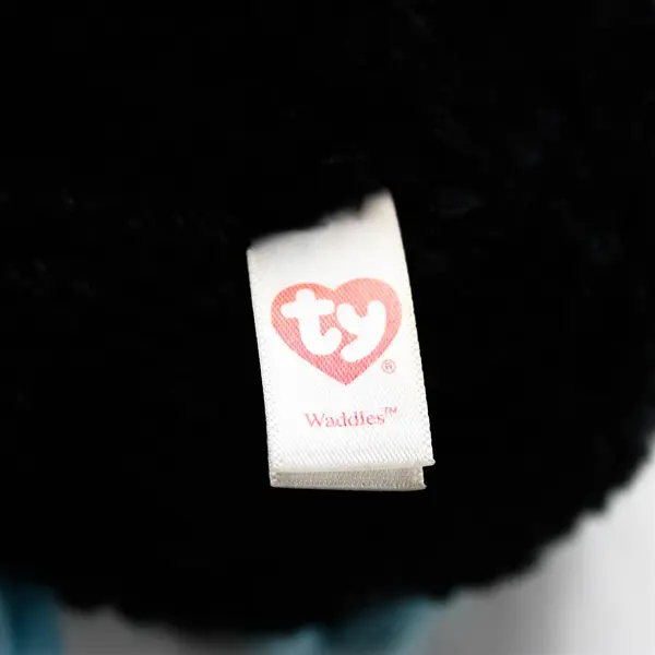 Ty Beanie Boos Waddles Penguin Plush 9in Black White Blue Eyes