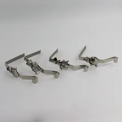 Set of 4 Stainless Steel Snowman Stocking Holders For Mantle, Fireplace, Shelf