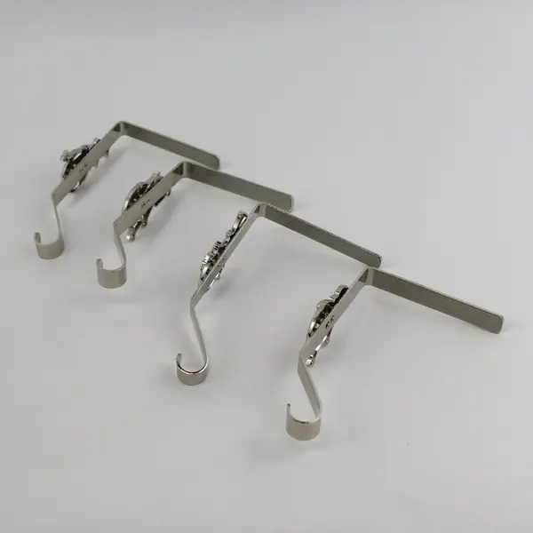 Set of 4 Stainless Steel Snowman Stocking Holders For Mantle, Fireplace, Shelf