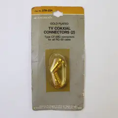 2-Pack Archer Coaxial Crimp CF-59G Connectors Coax TV Cable Gold Model 278-224