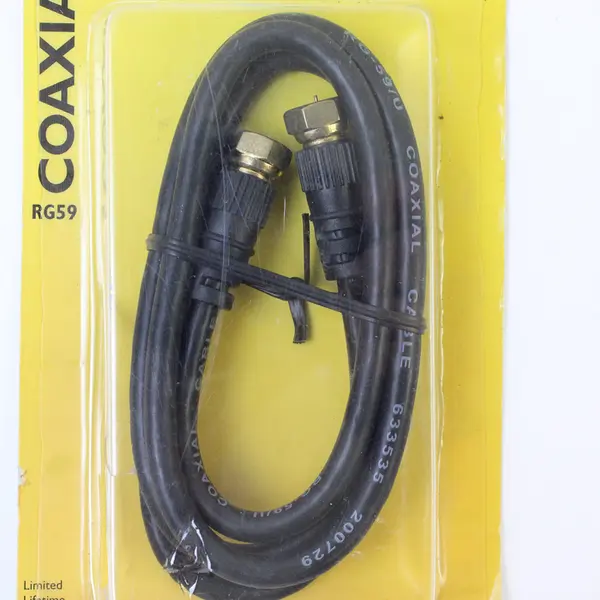 Philips 3ft RG59 Coaxial Cable w/ F Connectors TV SAT Internet PH61200
