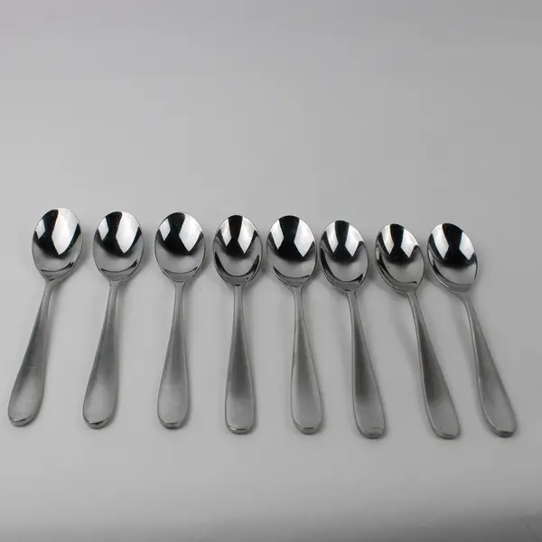 Lot of 8 Hampton Silversmiths Marguerite Pattern SS Oval Soup Spoons 7.75" Good
