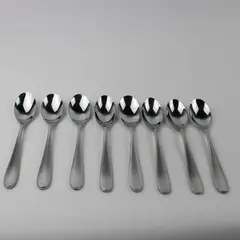 Lot of 8 Hampton Silversmiths Marguerite Pattern SS Oval Soup Spoons 7.75" Good