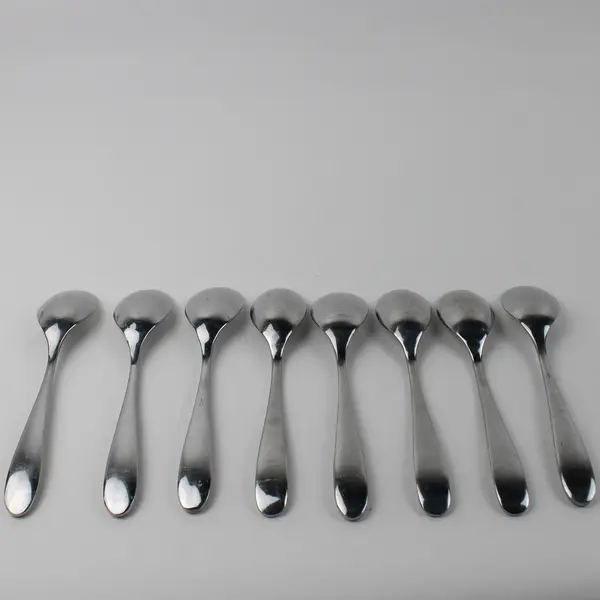 Lot of 8 Hampton Silversmiths Marguerite Pattern SS Oval Soup Spoons 7.75" Good