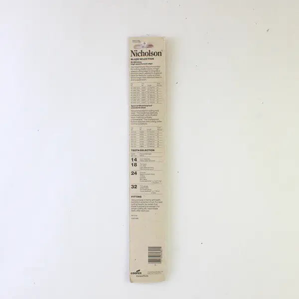 Lot of 2 Nicholson 10 inch Metaloy Hacksaw Blades White Black