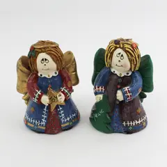 Hand Painted Wax Joy and Peace Angel Candles By Robert Alan