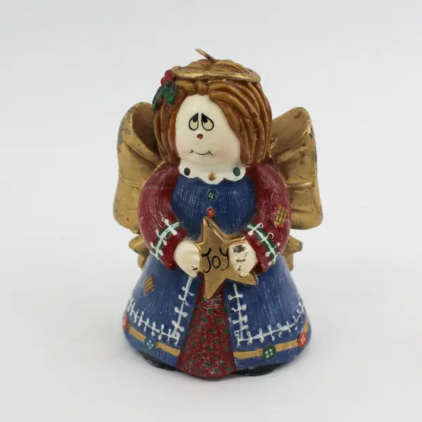 Hand Painted Wax Joy and Peace Angel Candles By Robert Alan