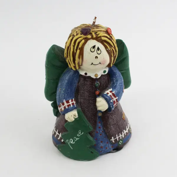 Hand Painted Wax Joy and Peace Angel Candles By Robert Alan