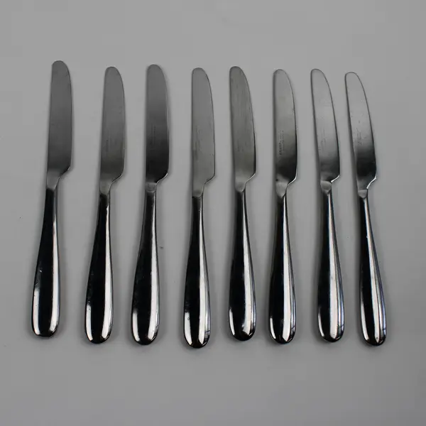 Lot of 8 Hampton Silversmiths Marguerite Pattern SS Dinner Knives 9" Good