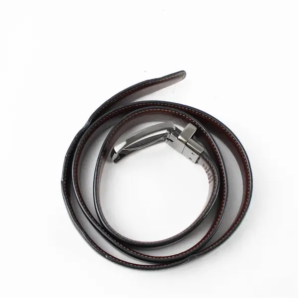 Handcrafted Black Leather Men's Belt Size 38 Classic Metal Buckle