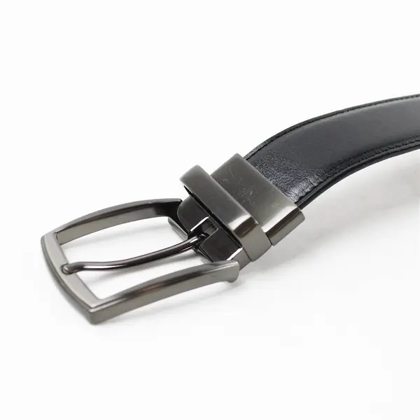 Handcrafted Black Leather Men's Belt Size 38 Classic Metal Buckle