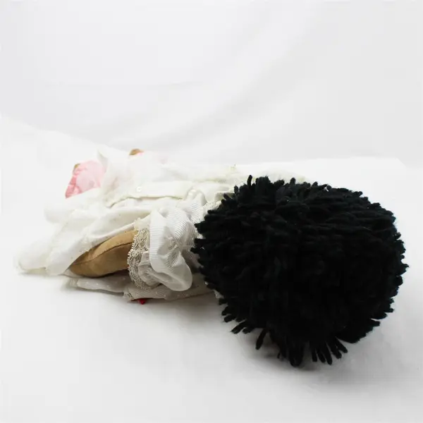 Handmade Cloth Rag Doll White Dress 18in Soft Stuffed Sewn Features