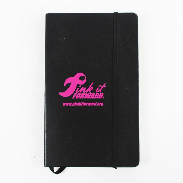 "Pink It Forward" Journal - Black Cover w/ Pink Writing, Blank, 5x8.5