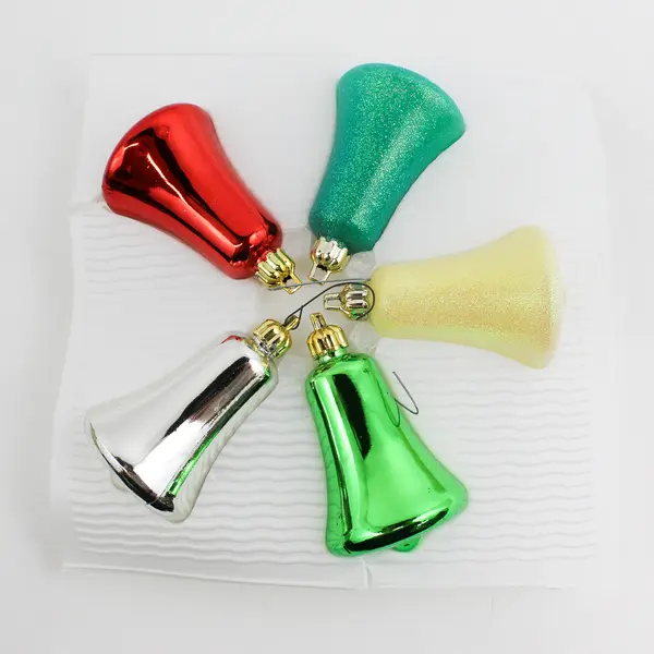 Vintage Box Of 5 Trim A Home Christmas Bell Ornaments Unbreakable