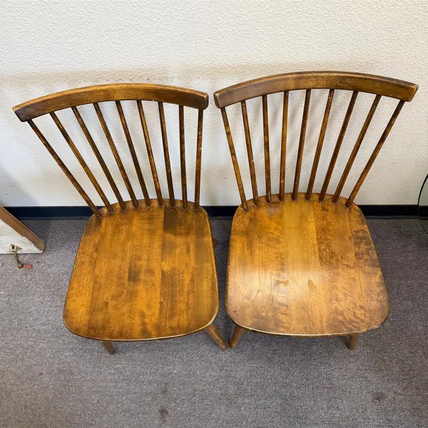 Set of 2 Vintage Swedish Wood Windsor Dining Chairs- Freight / Local Pickup