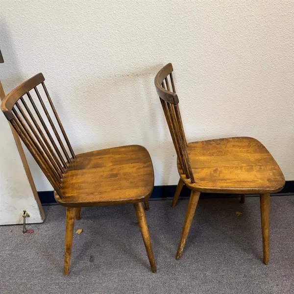 Set of 2 Vintage Swedish Wood Windsor Dining Chairs- Freight / Local Pickup