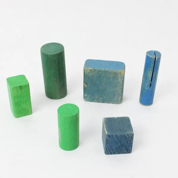 Lot of 25 Wooden Blocks Preschool Stacking Building Blocks