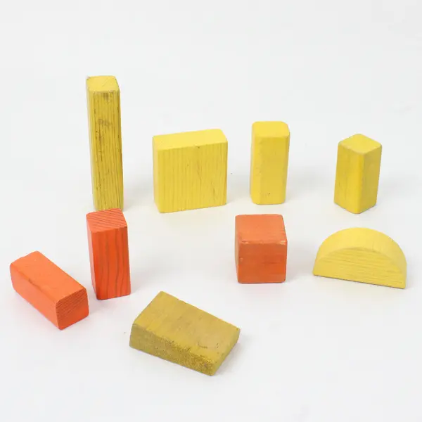 Lot of 25 Wooden Blocks Preschool Stacking Building Blocks