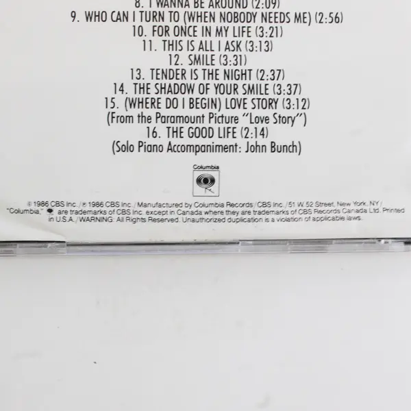 Tony Bennett, 16 Most Requested Songs CD 1986 #CK 40215