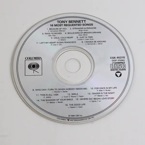 Tony Bennett, 16 Most Requested Songs CD 1986 #CK 40215