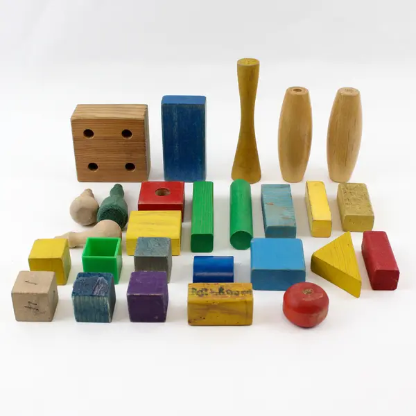 Lot of 25 Wooden Blocks Preschool Stacking Building Blocks